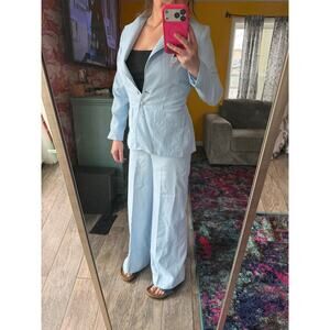 Vintage 1960s college town Blue Polyester Fit & Flare Blazer Jacket || XS/S